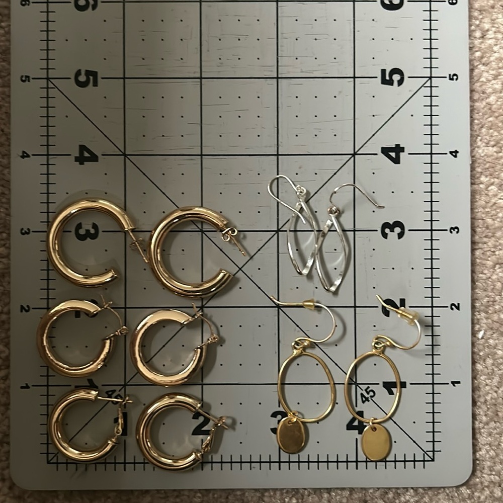 Assortment of Gold-toned and Silver-toned Earrings